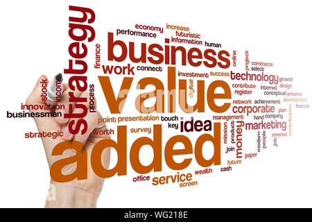 Value added word cloud concept Stock Photo - Alamy