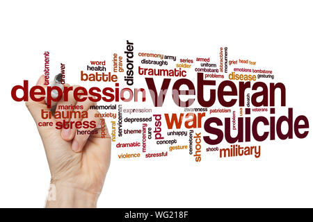 Veteran suicide word cloud concept Stock Photo