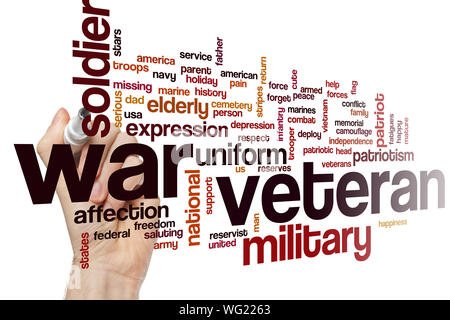 War veteran word cloud concept Stock Photo