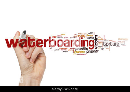 Waterboarding word cloud concept Stock Photo