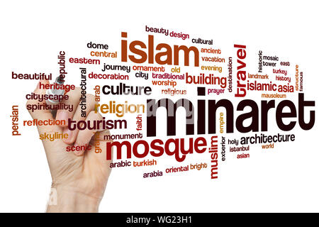 Minaret word cloud concept Stock Photo