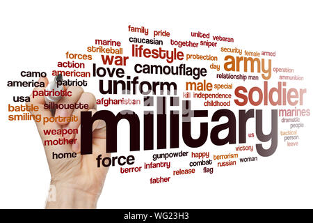 Military word cloud concept Stock Photo