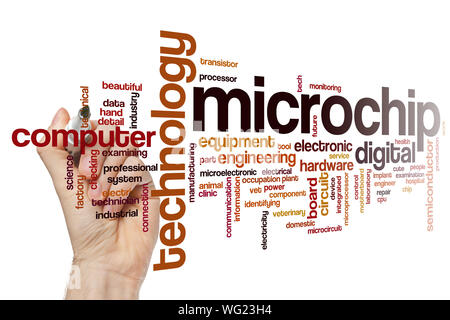 Microchip word cloud concept Stock Photo