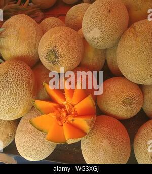 Close-up Of Muskmelons For Sale