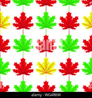 Beautiful Hand drawn Maple leaves mix with modern line in maple shape and autumn leaves element seamless pattern vector layer for fashion,fabric,and Stock Vector