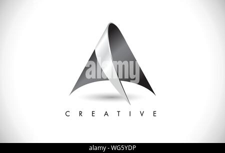 A Letter 3D Modern Trendy Design Logo. Letter A Icon Logo with 3d Look Vector Illustration. Stock Vector