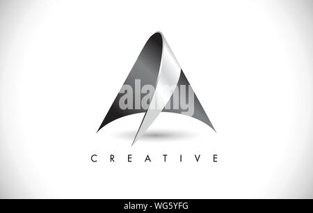 A Letter 3D Modern Trendy Design Logo. Letter A Icon Logo with 3d Look Vector Illustration. Stock Vector