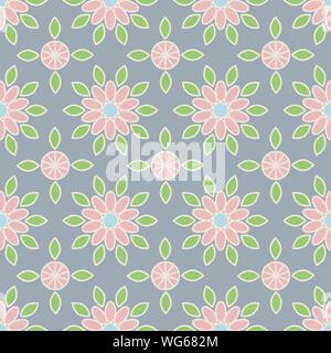 Simple flowers seamless pattern. Summer vector background EPS10 Stock Vector