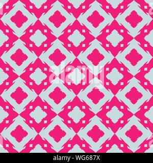 Seamless pattern with ordered arrangement of abstract geometric shapes. Image of pink shapes on a silver background. Vector EPS10 Stock Vector
