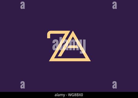 Creative Innovative Initial Letter logo ZA AZ. Minimal luxury Monogram. Professional initial design. Premium Business typeface. Alphabet symbol. Stock Vector