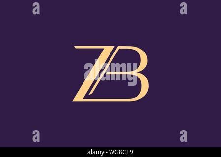 Creative Innovative Initial Letter logo ZB BZ. Minimal luxury Monogram. Professional initial design. Premium Business typeface. Alphabet symbol. Stock Vector