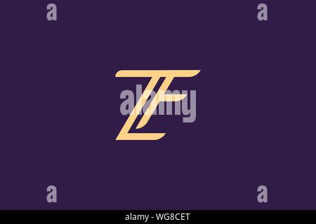 Creative Innovative Initial Letter logo ZF FZ. Minimal luxury Monogram. Professional initial design. Premium Business typeface. Alphabet symbol. Stock Vector