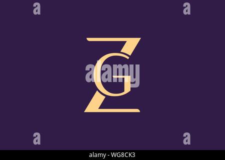 Creative Innovative Initial Letter logo ZG GZ. Minimal luxury Monogram. Professional initial design. Premium Business typeface. Alphabet symbol. Stock Vector