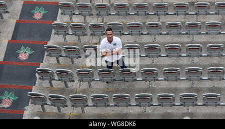 Former England cricket player Simon Jones poses ahead of the forth Specsavers Ashes Series match at Old Trafford, Manchester. Stock Photo