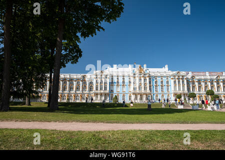 ST. PETERSBURG, RUSSIA - AUGUST 6, 2019: The Catherine Park is located in Tsarskoye Selo (Pushkin), 25 km south-east of St. Petersburg. It is an integ Stock Photo