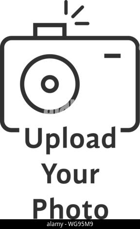 thin line black camera logo like upload your photo Stock Vector