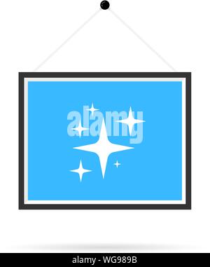 abstract clean sparkle in frame on the wall Stock Vector
