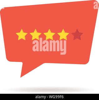 four abstract rating star like positive feedback Stock Vector