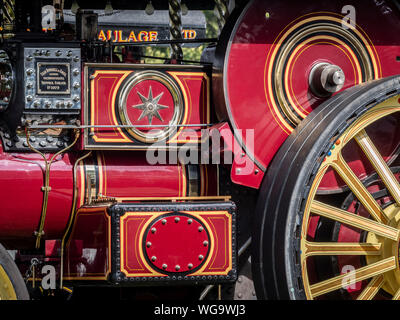 Traditional restored traction engine at outdoor rally. Stock Photo