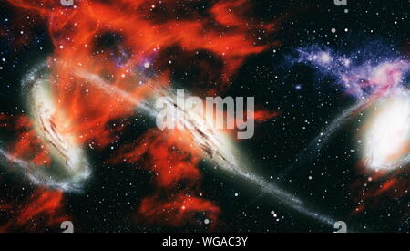 planets, stars and galaxies in outer space showing the beauty of space exploration. Elements furnished by NASA . Stock Photo