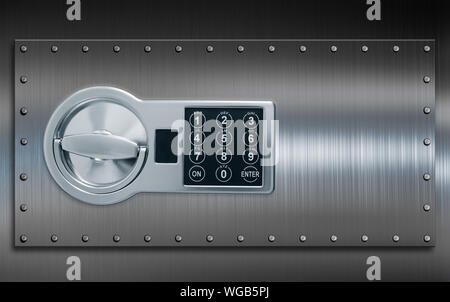 Deposit safe box with digital code lock 3d illustration Stock Photo