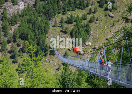 Charle Kuonen Hangebrucke, Switzerland Stock Photo