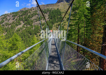 Charle Kuonen Hangebrucke, Switzerland Stock Photo