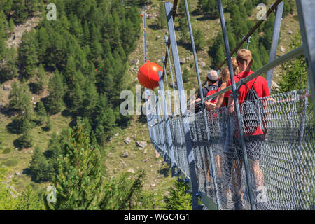 Charle Kuonen Hangebrucke, Switzerland Stock Photo