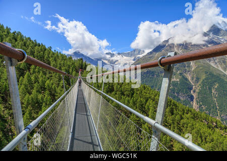 Charle Kuonen Hangebrucke, Switzerland Stock Photo