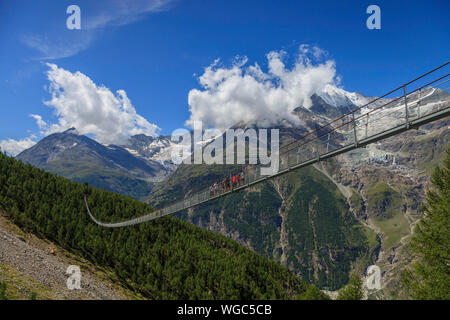 Charle Kuonen Hangebrucke, Switzerland Stock Photo