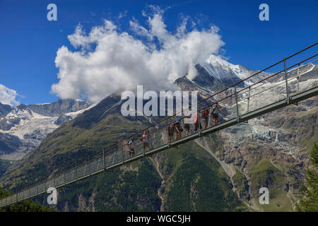 Charle Kuonen Hangebrucke, Switzerland Stock Photo