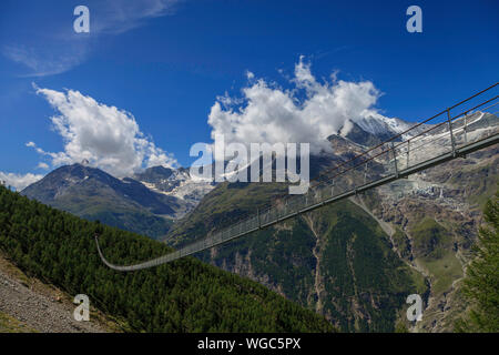 Charle Kuonen Hangebrucke, Switzerland Stock Photo