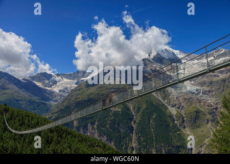 Charle Kuonen Hangebrucke, Switzerland Stock Photo