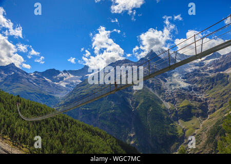 Charle Kuonen Hangebrucke, Switzerland Stock Photo