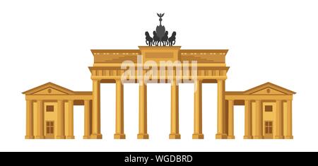 Brandenburg Gate in Berlin. German landmark illustration. Stock Vector
