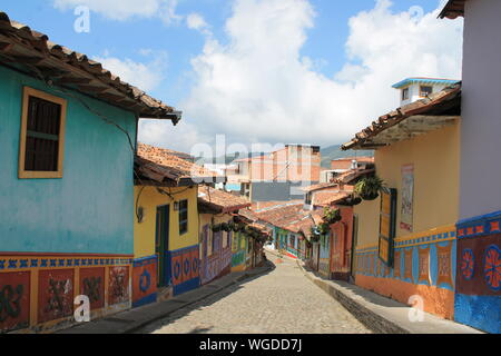 Guatapé, beautiful colorful village in Colombia near the Piedra del Penol and some stunning lakes. Stock Photo