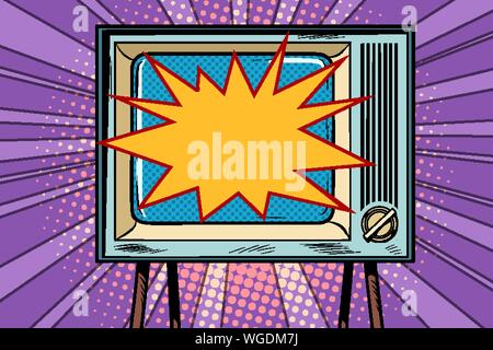 retro TV, television and news. Pop art retro vector illustration drawing Stock Vector