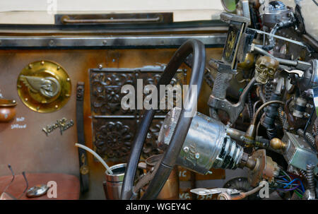 Close Up Picture Of A Rat Rod Hot Rod Interior Stock Photo