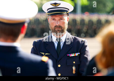 Welcoming ceremony for the new pupils at French Military Health School, Bron, France Stock Photo