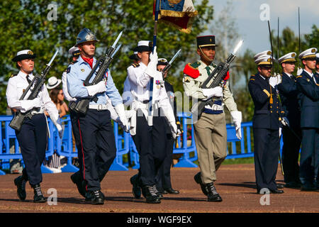 Welcoming ceremony for the new pupils at French Military Health School, Bron, France Stock Photo