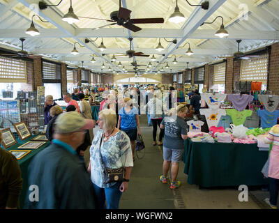 CHARLESTON, SOUTH CAROLINA-APRIL 12, 2016: Shoppers flock to the Old Slave Market which has been converted in the modern age to retail space in Charle Stock Photo