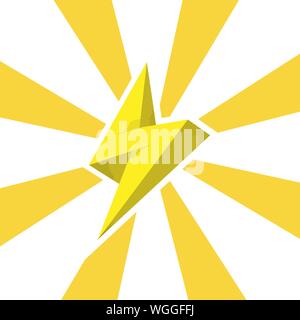 Lightning bolt Flash vector icon. Bolt of lightning vector design image Stock Vector