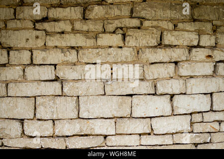 close up of an old wall made from limestone Stock Photo