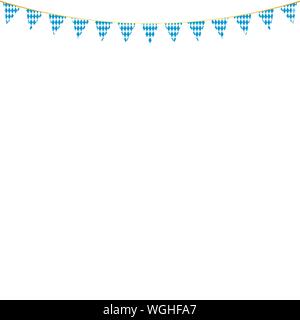 Bavarian flags decoration postcards for oktoberfest party Stock Vector