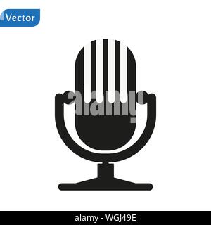 Microphone vector icon, Web design icon. Voice vector icon, Record. Microphone - recording Studio Symbol. Retro microphone icon eps10 Stock Vector