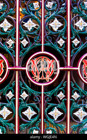 Restored decorative cast ironwork at the Victorian Crossness Pumping Station, UK Stock Photo