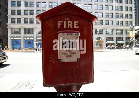 gamewell company old historic fire alarm box  chicago illinois united states of america Stock Photo