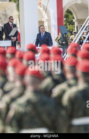 Warsaw, Mazovia, Poland. 1st Sep, 2019. Andrzej Duda, President of Poland, in the celebrations in Warsaw of the 80th anniversary of the outbreak of the World War II Credit: Celestino Arce Lavin/ZUMA Wire/Alamy Live News Stock Photo