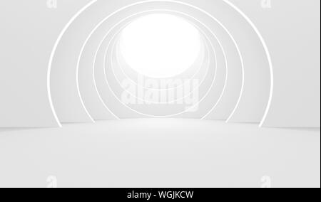 Abstract Empty White Round Background - 3D Illustration Stock Photo
