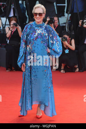 Venice, Italy. 01st Sep, 2019. American actress Meryl Streep attends the premiere of The Laundromat at the 76th Venice Film Festival on Sunday, September 1, 2019. Photo by Rune Hellestad/UPI Credit: UPI/Alamy Live News Stock Photo